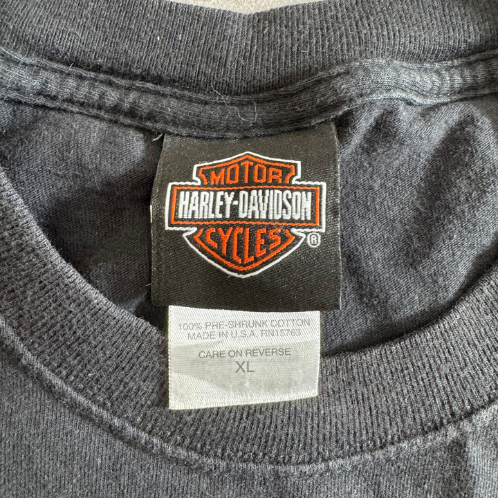 古着 USA製 Harley-Davidson ハーレーダビッドソン ロングスリーブプリントTシャツ サイズXL