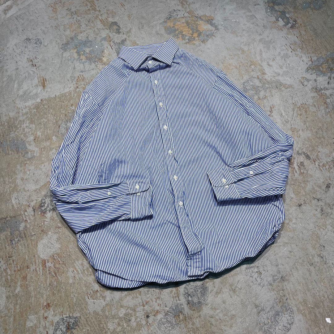 #4332 Ralph Lauren/ラルフローレン L/S Wide Spread Collar Shirts/ワイドスプレッドカラーシャツ/REGENT CLASSIC FIT/ストライプ柄/サイズ18/XXL