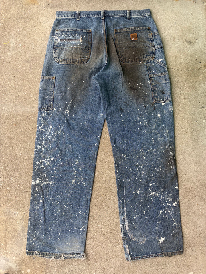 Carhartt Distressed Double Knee Denim Pants W34 L32