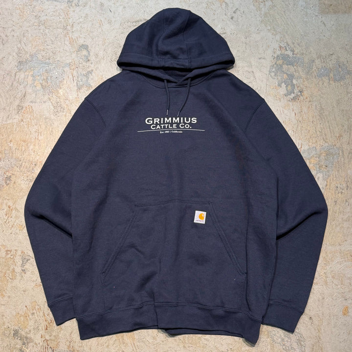 古着 carhartt/ カーハート/ ルーズフィットパーカー/企業ロゴ/サイズL
