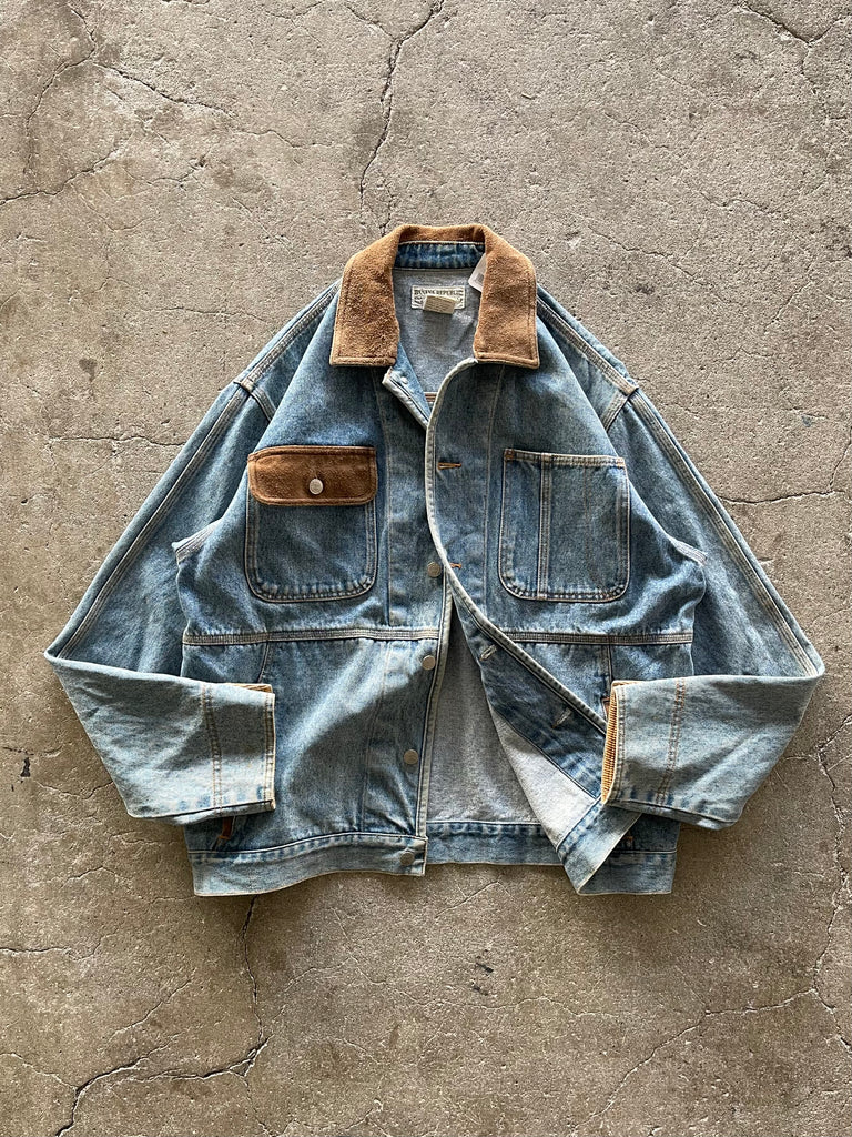 90s Banana Republic スウェード カバーオール Vintage 古着 80年代 バナナリパブリック BANANA REPUBLIC デニムカバーオール