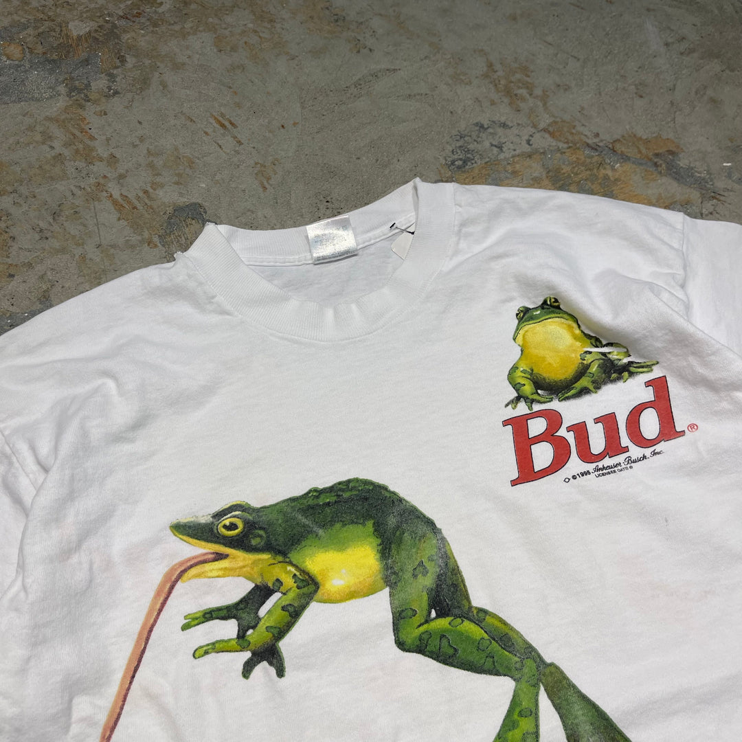 古着 USA製 95's フルーツオブザルーム/BUDWEISER/バドワイザー/企業系/ヴィンテージ シングルステッチプリントTシャツ/サイズL
