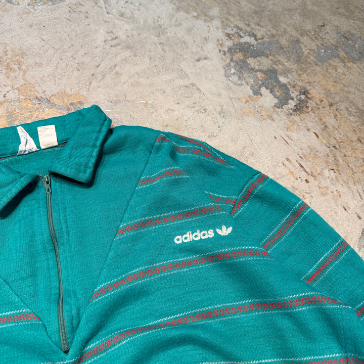 古着 フランス製 70's〜80's adidas/アディダス/VENTEX/ヴァンテックス/ハーフジップスウェット/ サイズL相当