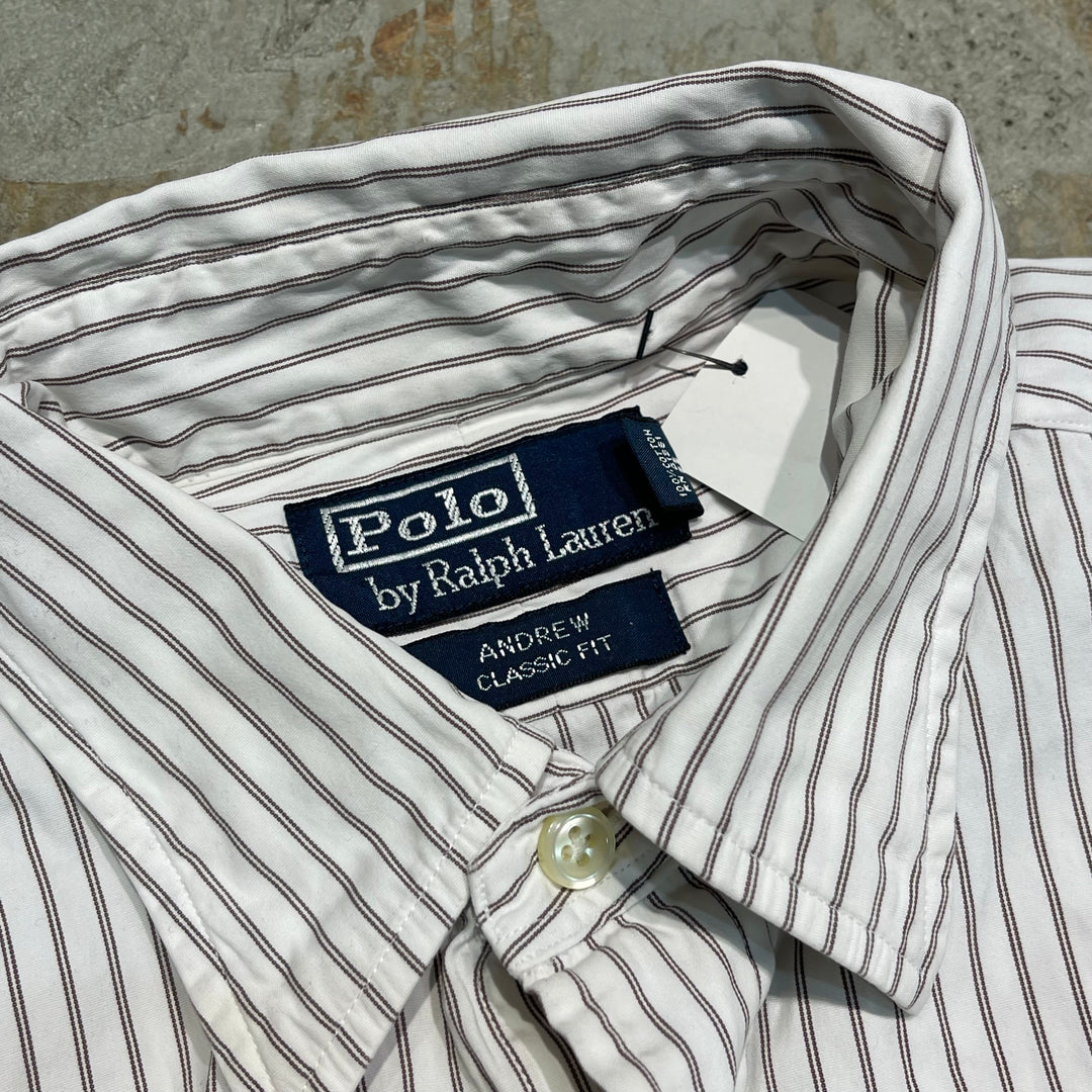 #4331 Ralph Lauren/ラルフローレン L/S Regular collar Shirts/レギュラーカラーシャツ/ANDREW CLASSIC FIT/ストライプ柄/サイズ15 32/33