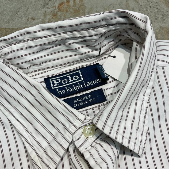 #4331 Ralph Lauren/ラルフローレン L/S Regular collar Shirts/レギュラーカラーシャツ/ANDREW CLASSIC FIT/ストライプ柄/サイズ15 32/33
