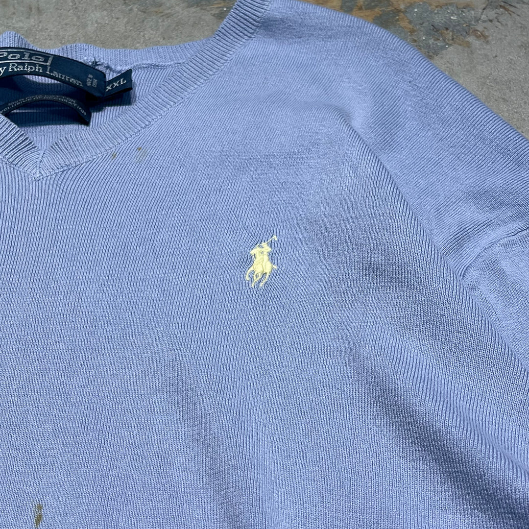 #3698古着/ラルフローレン/POLObyRalphLauren/コットンニット/Cottonknit/Ｖネック/サイズXXL