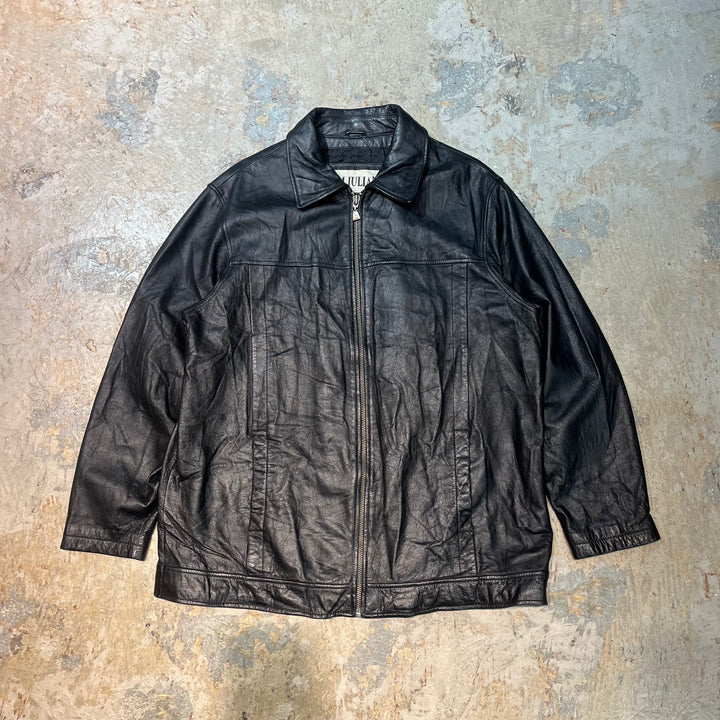 古着 WILSONS LEATHER/ ウィルソンズレザー/ 本革ジップアップレザージャケット/ 牛革/ サイズL