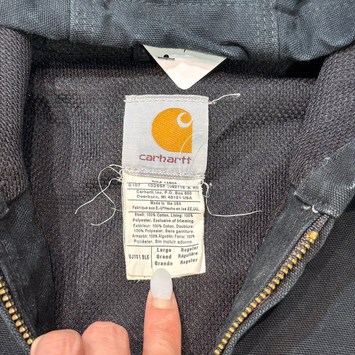 古着 USA製 Carhartt/ カーハート/ アクティブジャケット/ ダック地/ 企業ロゴ/ 裏地サーマル/ サイズXL