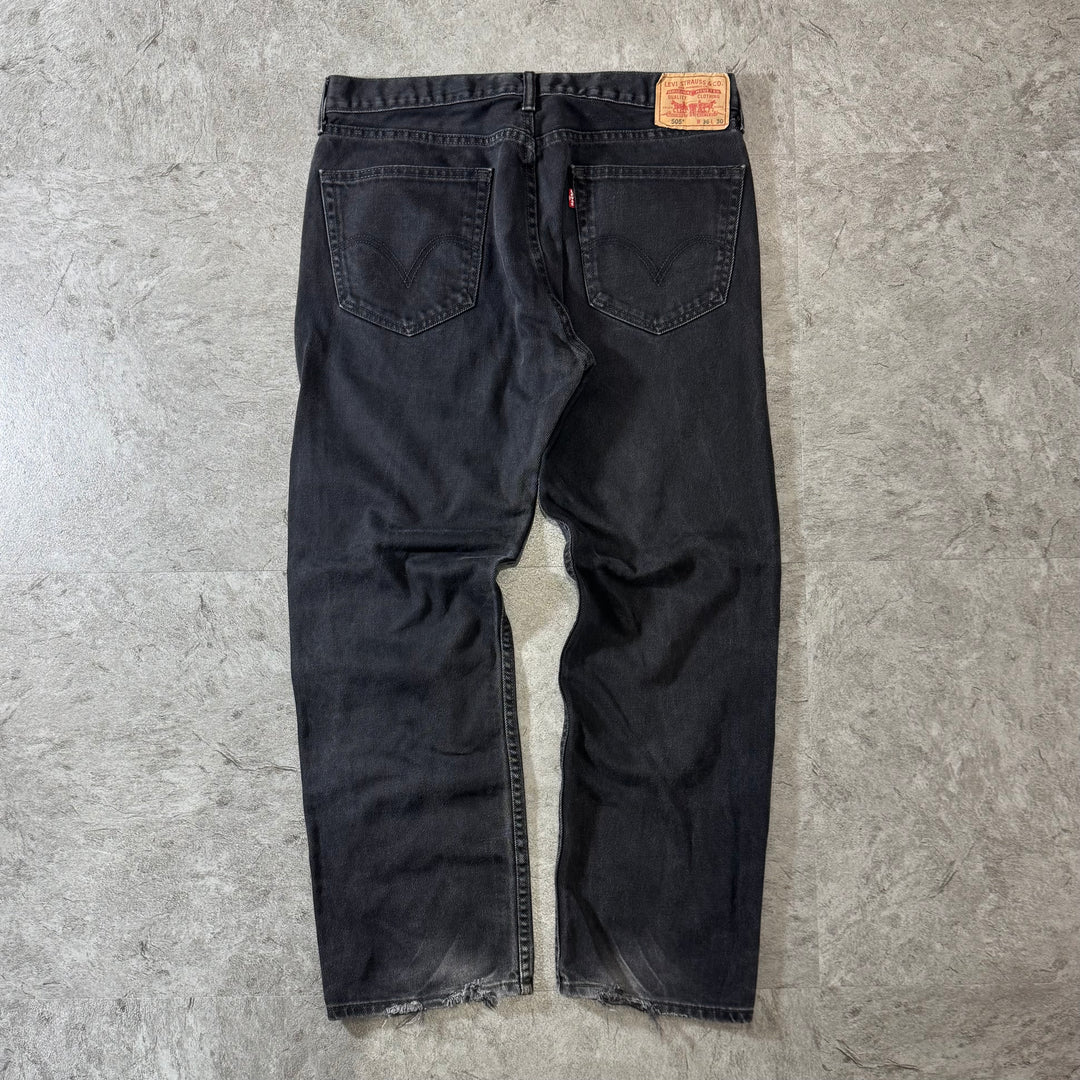 古着 Levi's 00s リーバイス ブラックデニムパンツ 505 実寸サイズ34×29