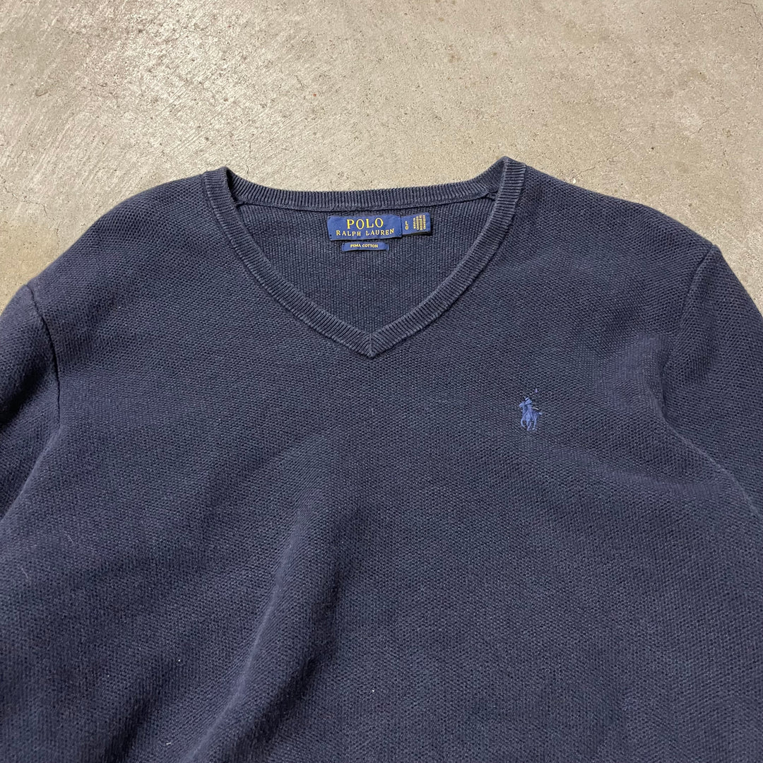 #3704古着 POLO by Ralph Lauren/ラルフローレン /PIMA Cotton knit V Neck Sweatrer/ピマコットンニット Ｖネックセーター/サイズL