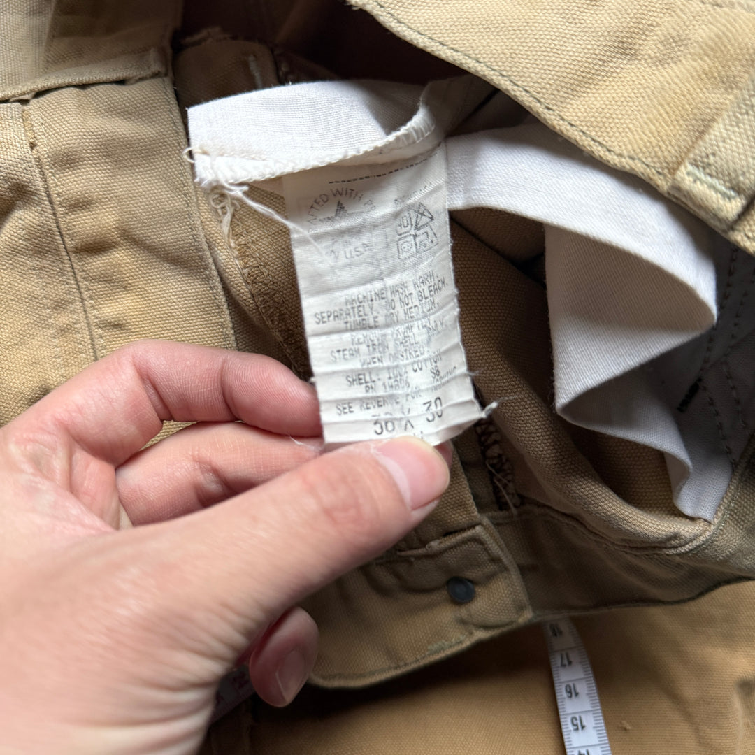 古着 USA製 80's Carhartt/カーハート/ダブルニーダック地クラッシュペインターパンツ/実寸サイズ34×29