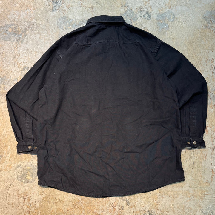 古着 Carhartt/ カーハート/ シャツジャケット/ 企業ロゴ/ 裏地チェック柄/ サイズXL