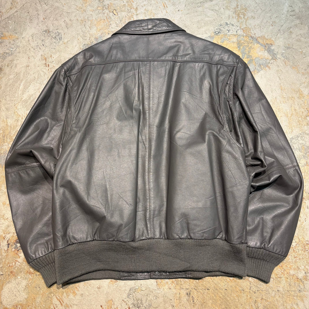 古着 80's~90's USAVINTAGE/ 本革ジップアップレザージャケット/ 牛革/ 裏地ファー/ サイズM相当