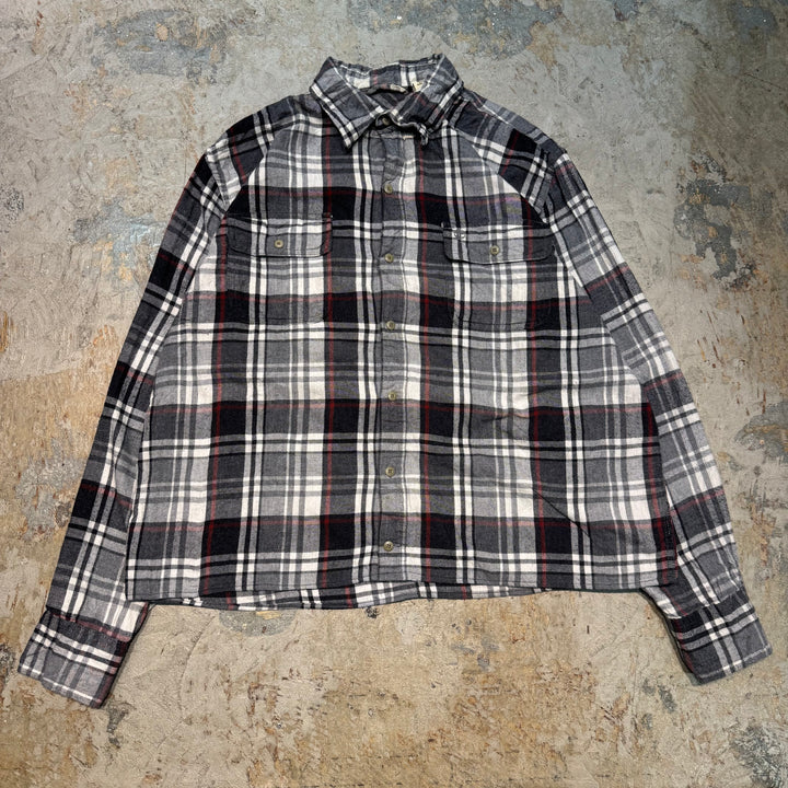 古着 TIMBERLAND/ ティンバーランド/ 長袖短丈リメイクシャツ/ チェック柄/ サイズL