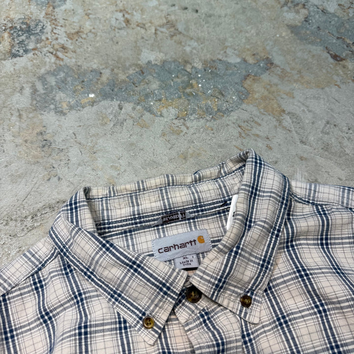 古着 carhartt/ カーハート/ ボタンダウン半袖シャツ/ チェック柄/ サイズXL