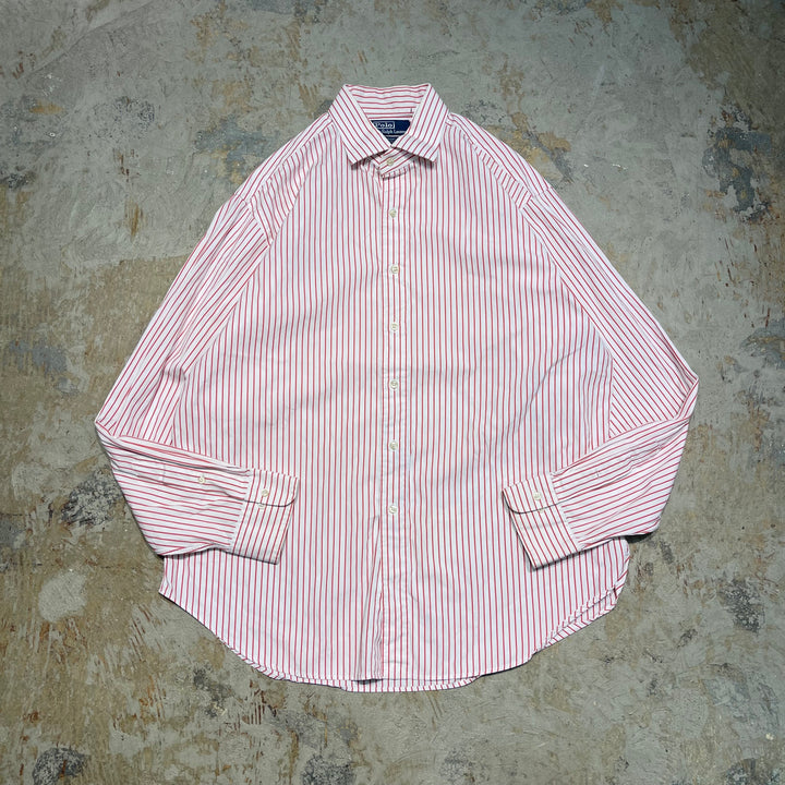 #4328 Ralph Lauren/ラルフローレン L/S Wide Spread Collar Shirts/ワイドスプレッドカラーシャツ/REGENT CLASSIC FIT/ストライプ柄/サイズ17 1/2 36/37