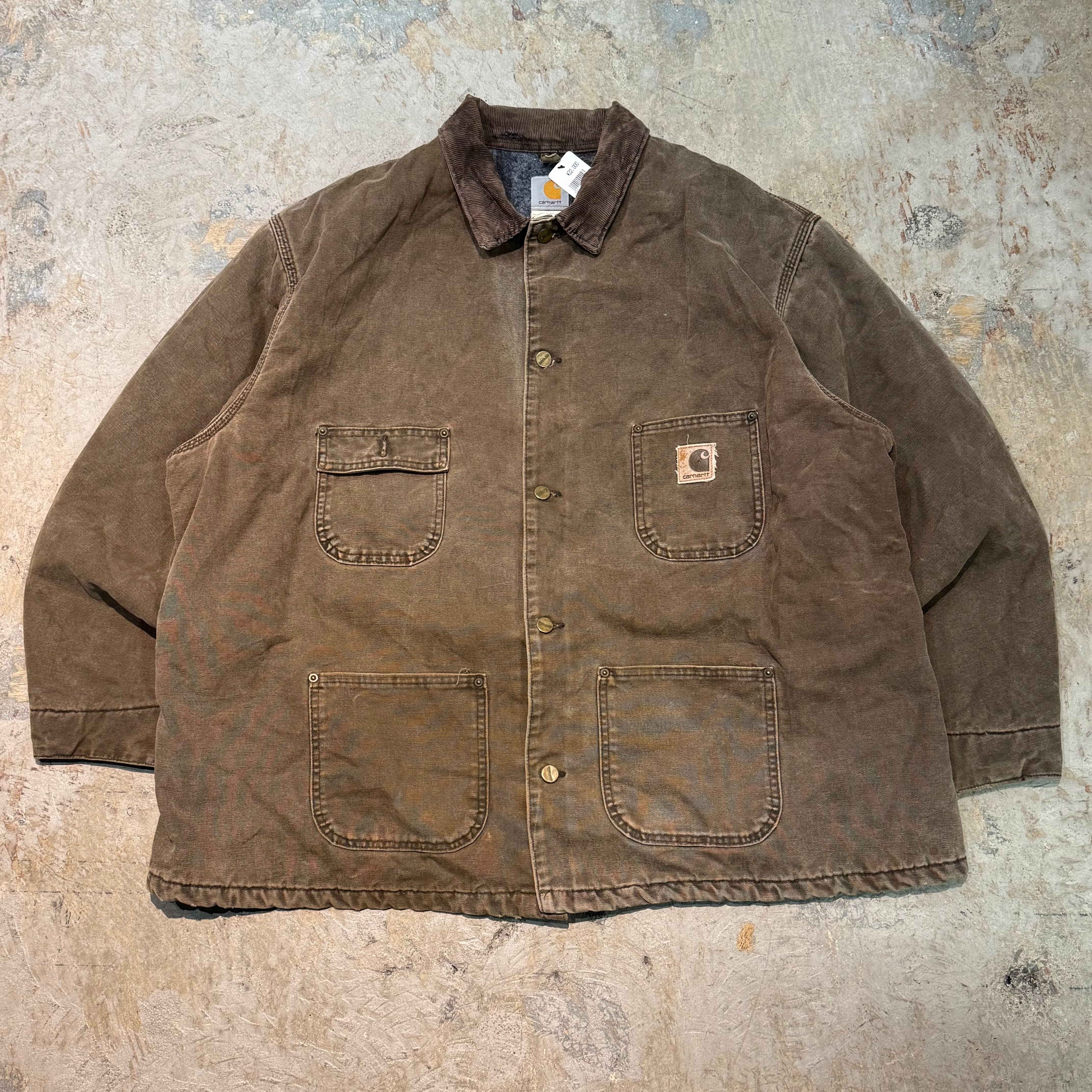 古着 USA製 Carhartt/ カーハート/ チョアコート/ ダック地/襟