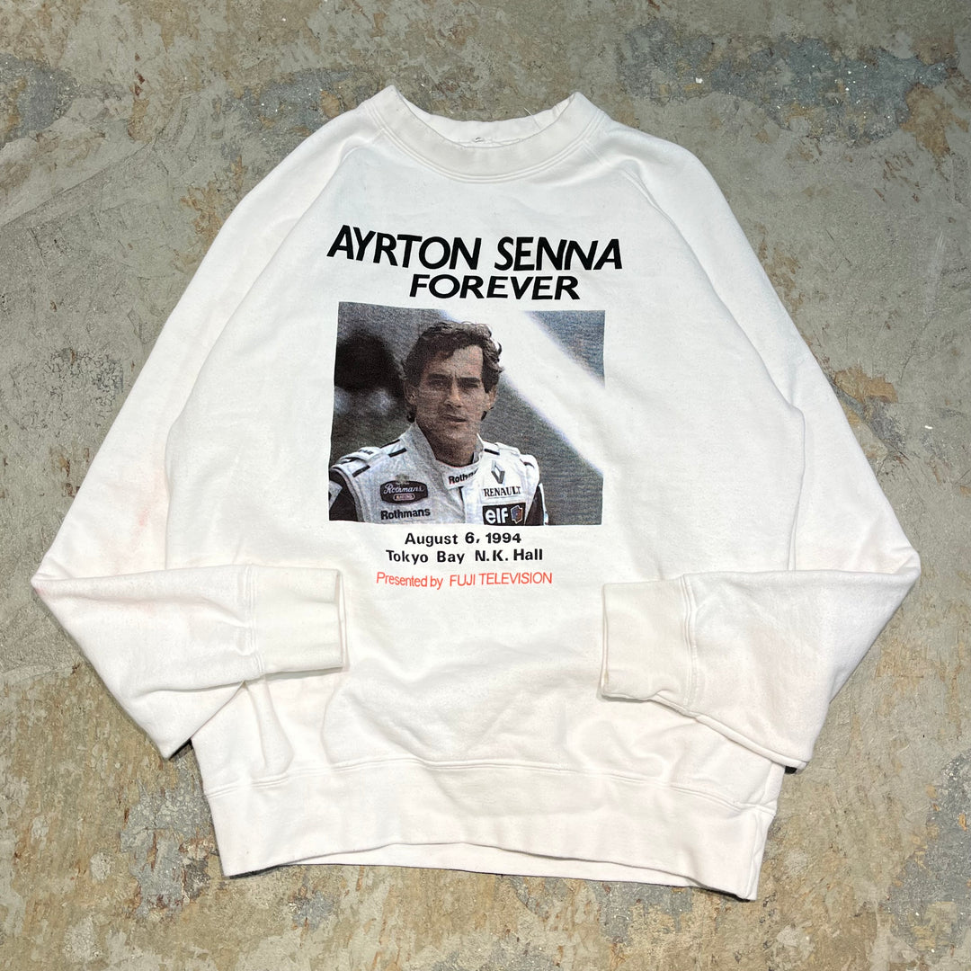 #4065 古着　Unknow/Crew neck sweat/クルーネックスウェット/AYRTON SENNA FOREVER/サイズF