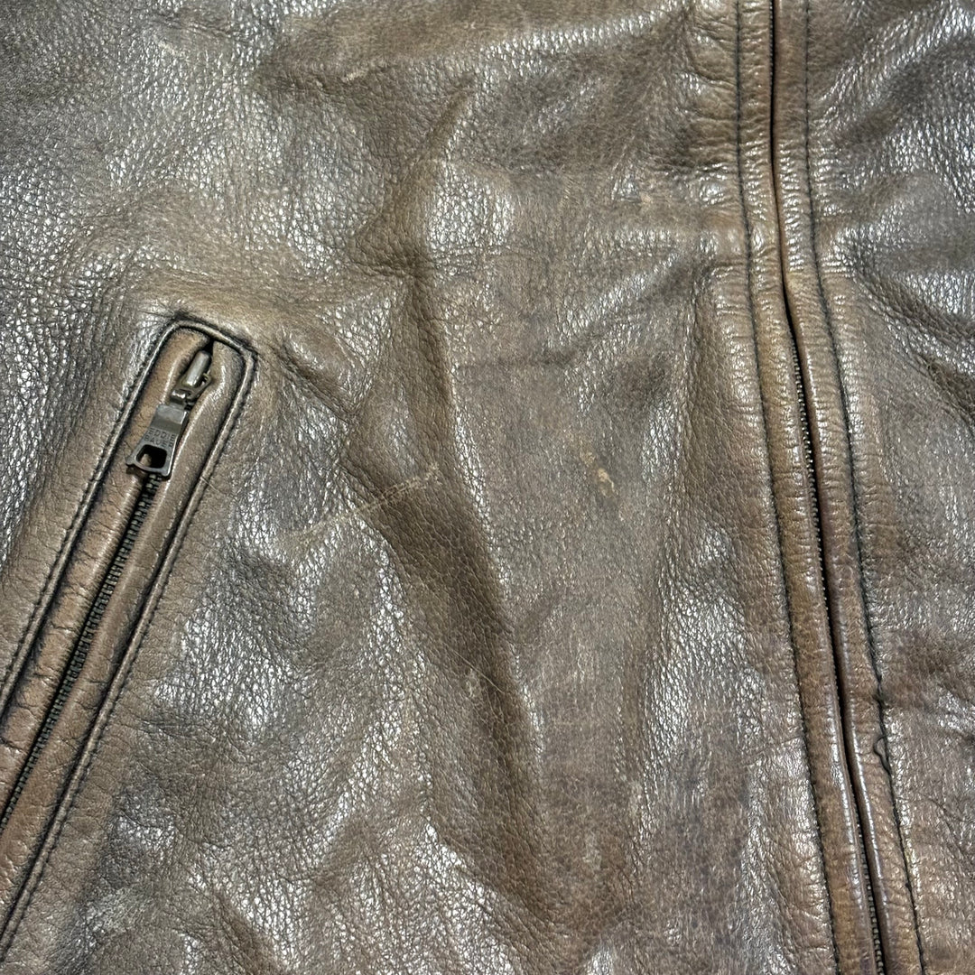 古着 Eddie bauer/ エディバウアー/ ジップアップレザージャケット/ サイズL