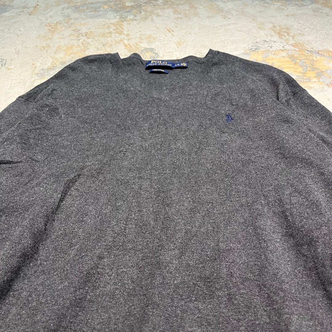 #3703古着/ラルフローレン/POLObyRalphLauren/コットンニット/Cottonknit/Ｖネック/サイズL
