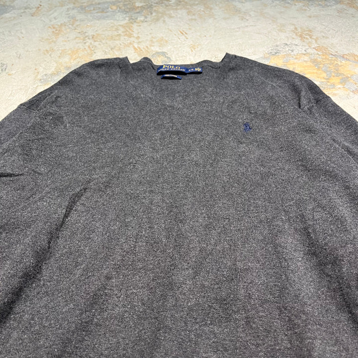 #3703古着/ラルフローレン/POLObyRalphLauren/コットンニット/Cottonknit/Ｖネック/サイズL