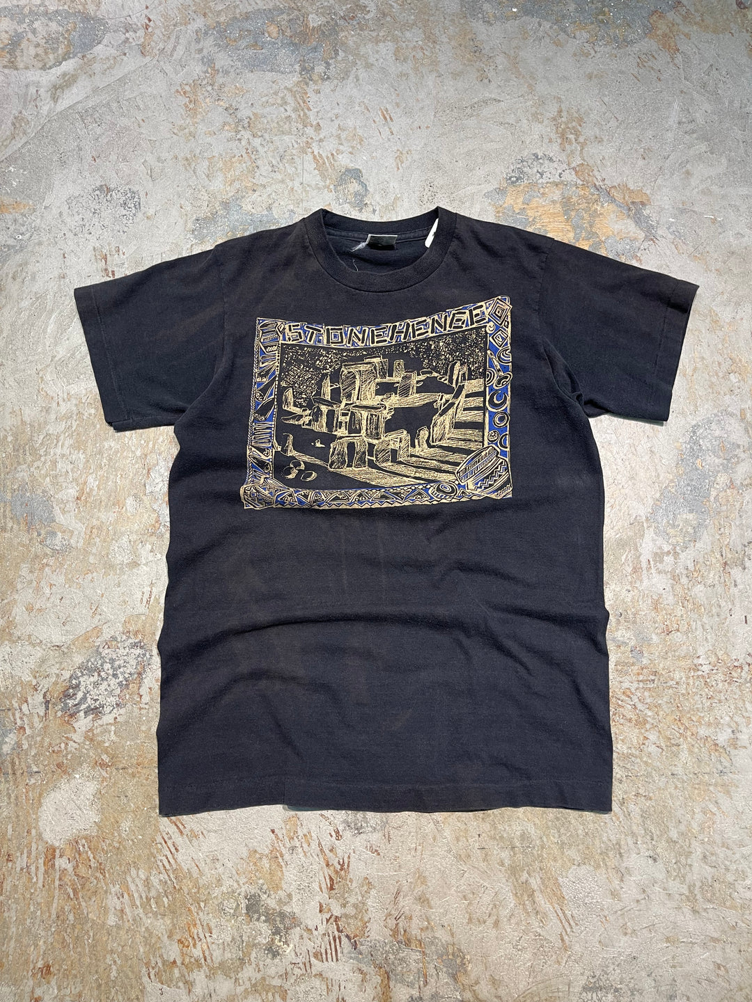 #MA165 古着 90's STONE HENGE / ストーンヘンジ / 世界遺産 / シングルステッチ ヴィンテージ Tシャツ / サイズL相当