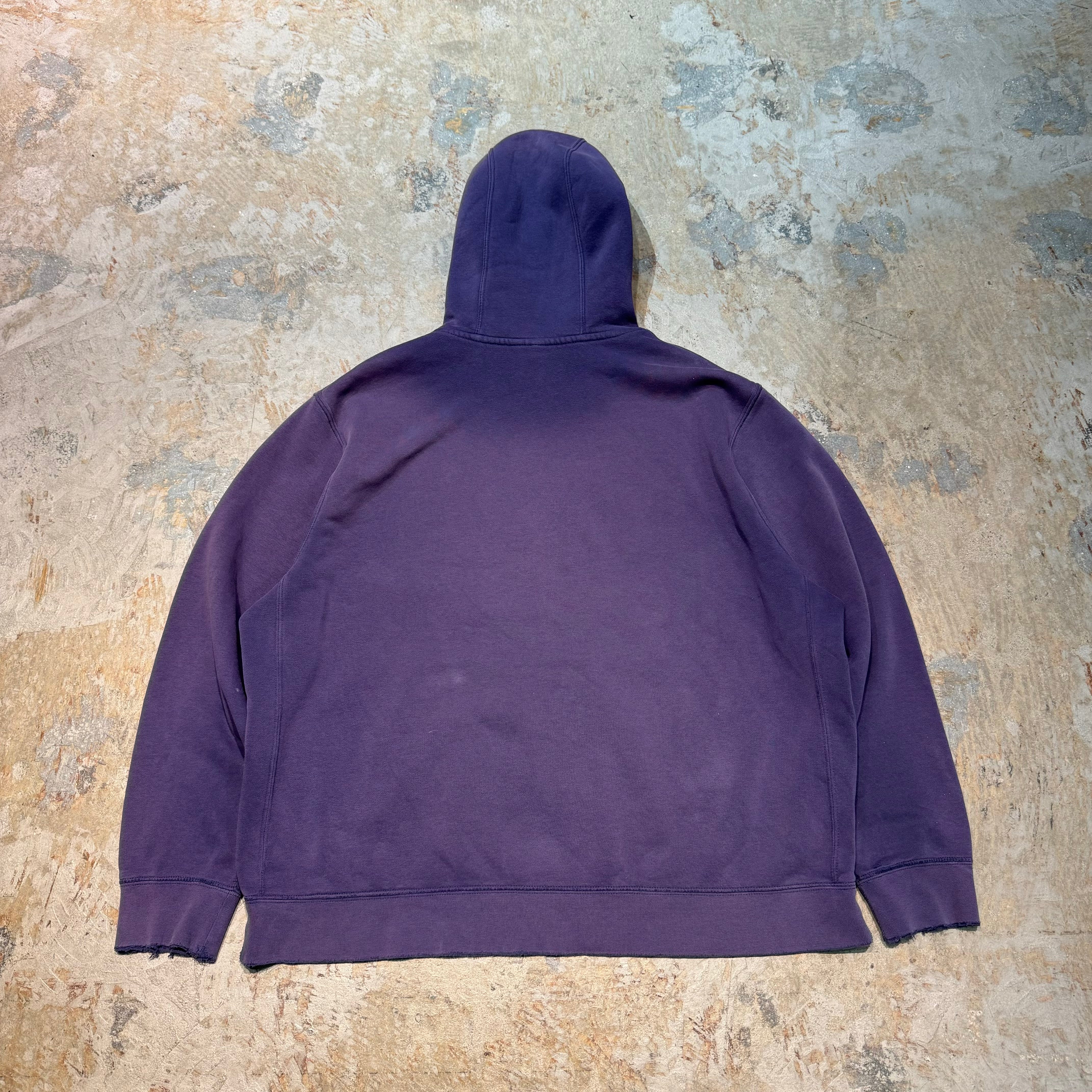 Old NIKE 茄子紺 / サンフェード フーディ Mサイズ 古着 NIKE/ナイキ/プルオーバーパーカー/刺繍ロゴ/Sunfaed/サン