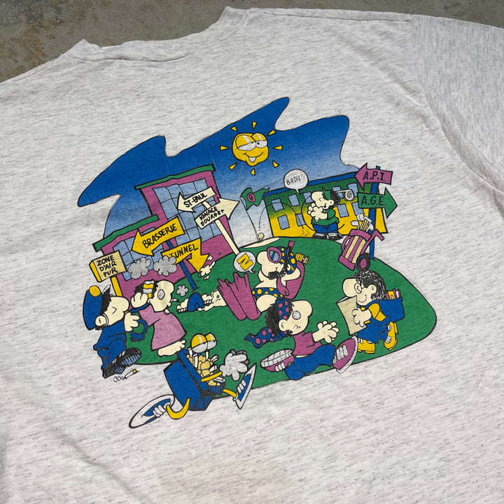 古着 93'~94's ブローニュの森/公式ジャージ/フランス･パリ/ヴィンテージ シングルステッチプリントTシャツ/サイズL相当