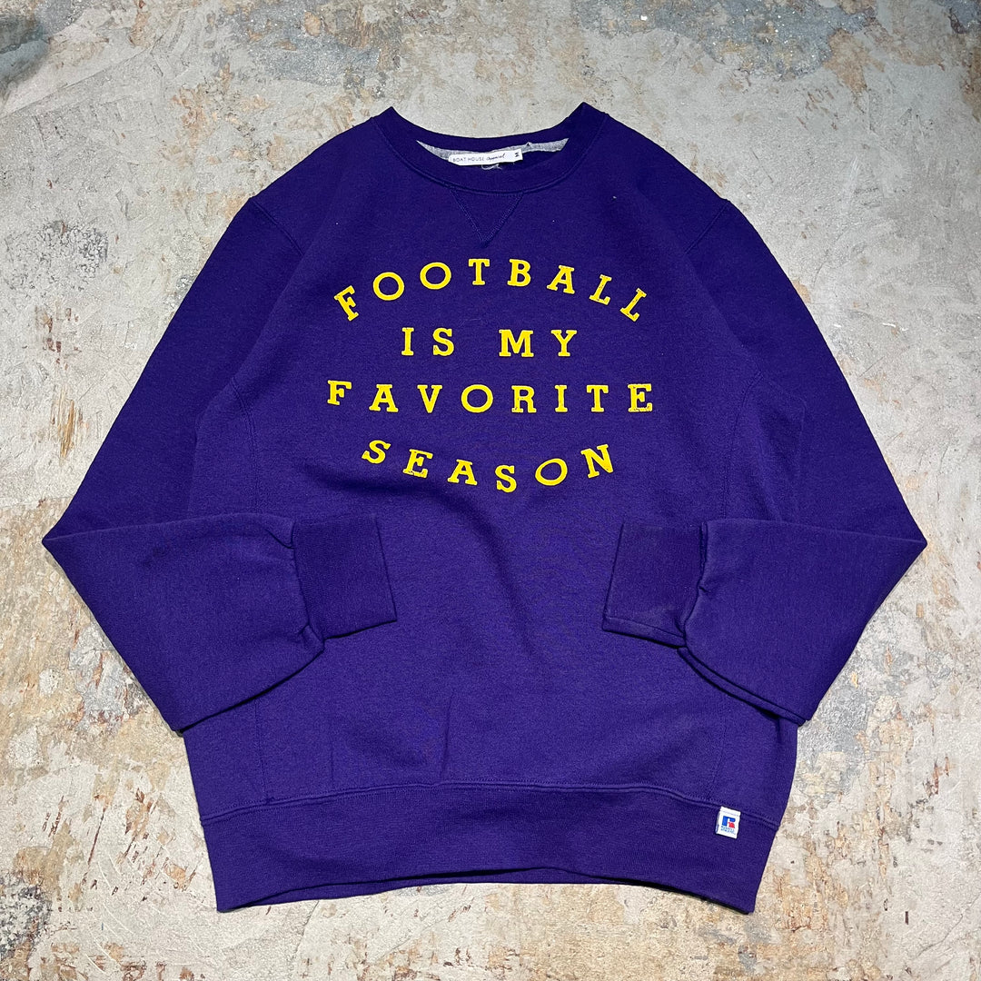 #4094 古着 Unknow/Crew neck Print Sweat/クルーネックプリントスウェット/FOOTBALL IS MY FAVORITE SEASON/サイズM