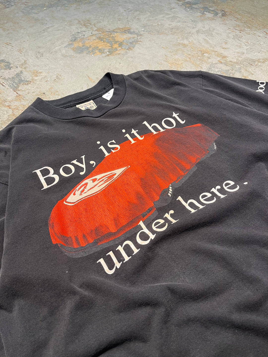 #MA115 古着 USA製 DODGE/ダッジ/坊や、ここの下は暑いですか。/ヴィンテージ シングルステッチ Tシャツ/サイズXL