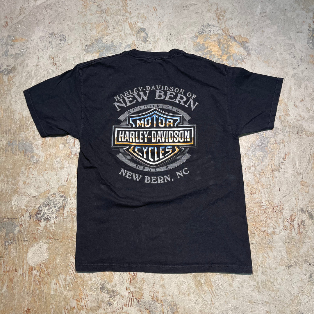 古着 USA製 Harley-Davidson/ハーレー ダビッドソン / ノース･カロライナ州ニューバーン ストア / プリントTシャツ / サイズL