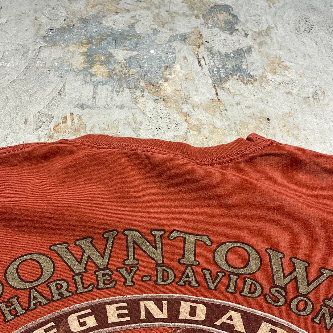古着 USA製 Harley-Davidson/ハーレー ダビッドソン ワシントン州 ダウンタウン･シアトル プリントTシャツ サイズL