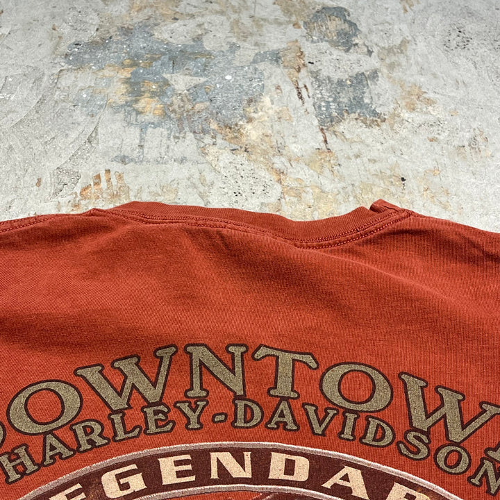 古着 USA製 Harley-Davidson/ハーレー ダビッドソン ワシントン州 ダウンタウン･シアトル プリントTシャツ サイズL