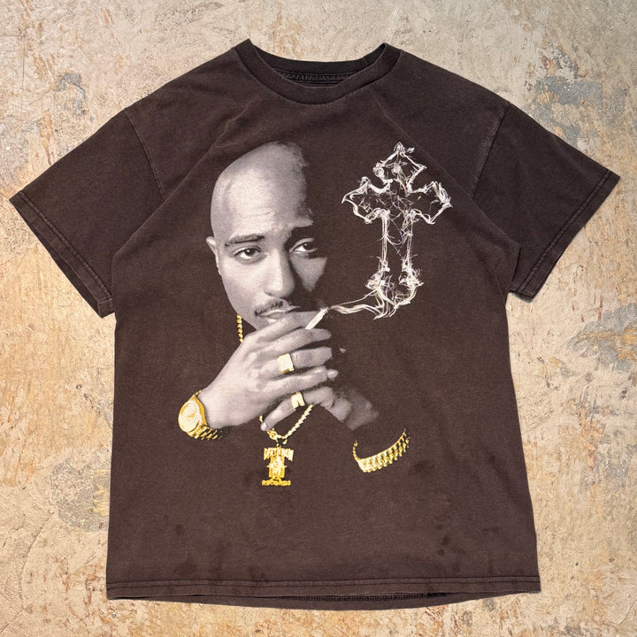 古着 2PAC/ツーパック/ヒップホップ/ラッパープリントTシャツ/サイズM相当