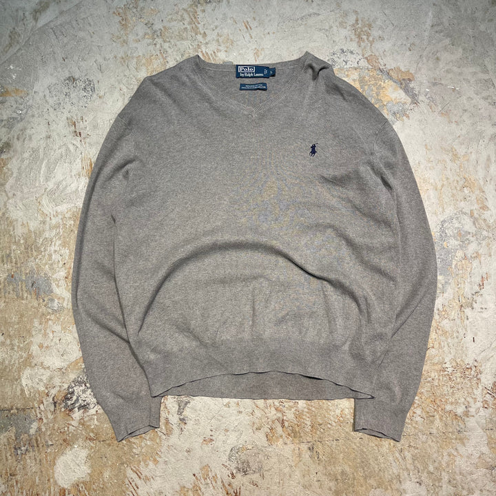 #3688古着/ラルフローレン/POLObyRalphLauren/コットンニット/Cottonknit/Ｖネック/サイズL