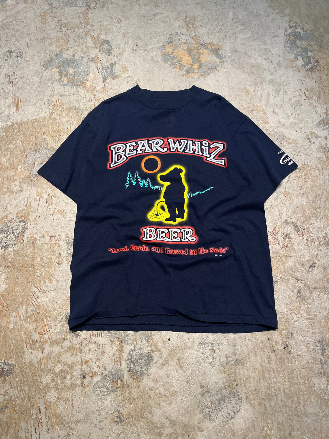 #MA116 古着 USA製 90s BEARWHIZ BEER/ビール会社 企業系/ヴィンテーシングルステッチ Tシャツ/サイズL