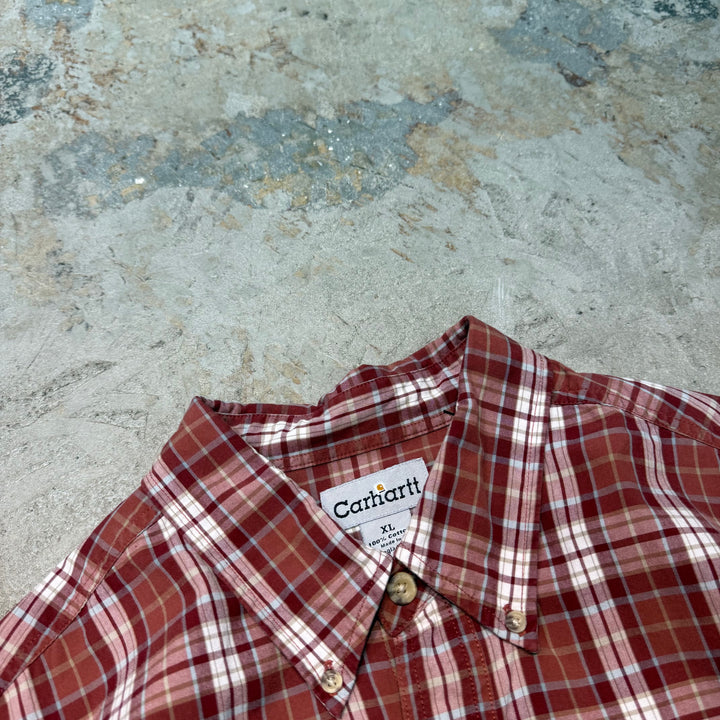 古着 carhartt/ カーハート/ ボタンダウン半袖シャツ/ チェック柄/ サイズXL