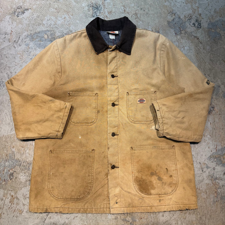 古着Dickies/ ディッキーズ/ ダック地カバーオール/ 襟コーデュロイ/サイズL
