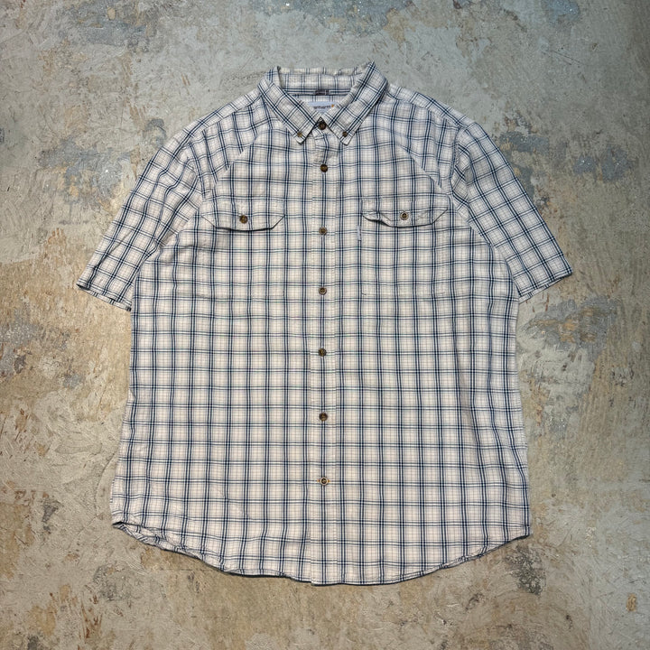 古着 carhartt/ カーハート/ ボタンダウン半袖シャツ/ チェック柄/ サイズXL
