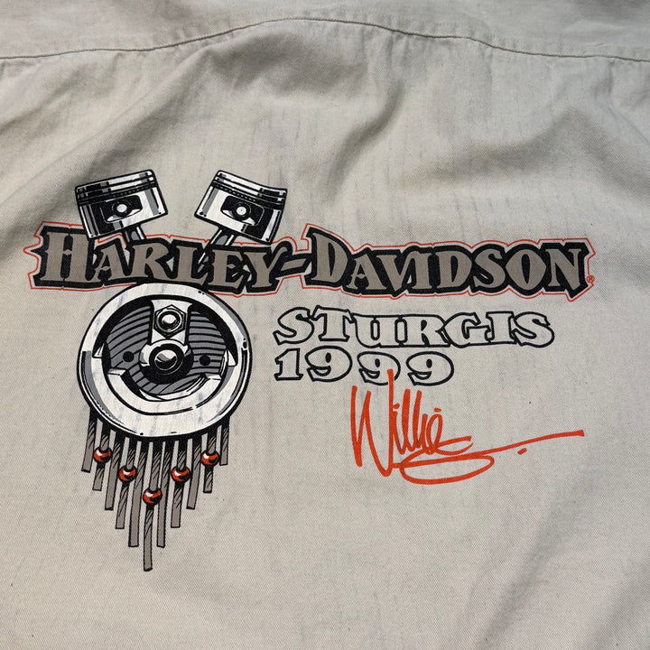 古着 USA製 Harley-Davldson/ ハーレーダビットソン/ ボタンダウン半袖シャツ/サイズM