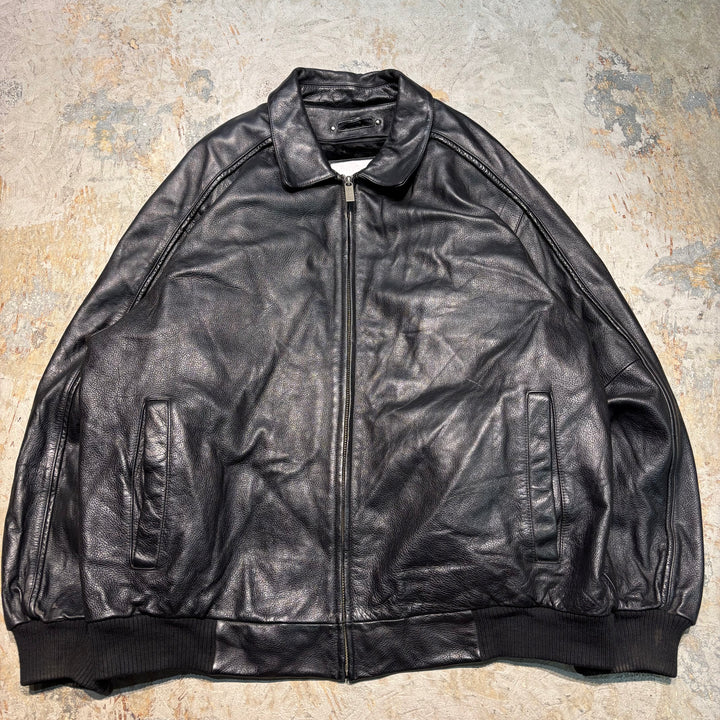 古着 WILSONS LEATHER/ ウィルソンズレザー/ 本革ジップアップレザージャケット/ 牛革/ 裏地ファー/ サイズL