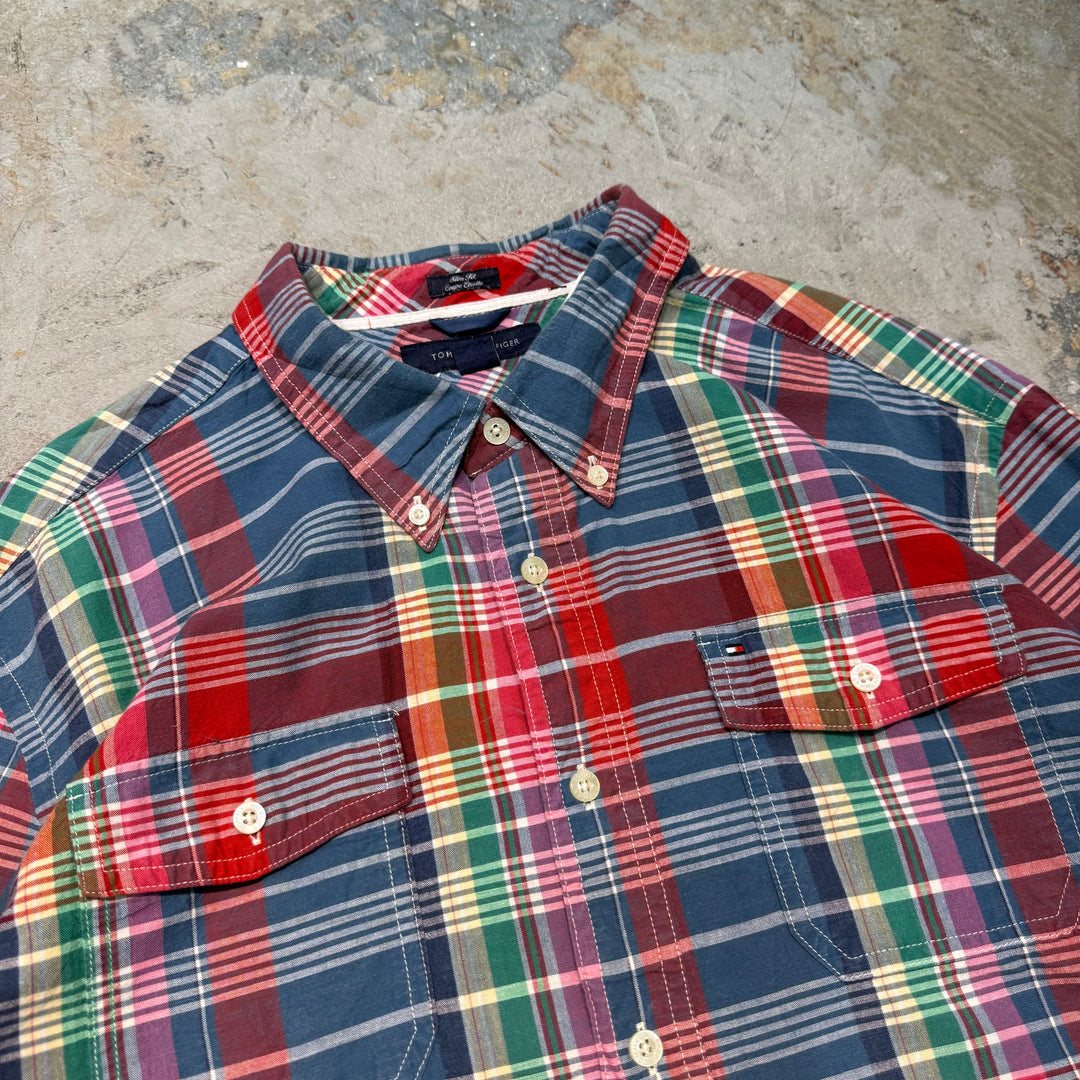 古着 TOMMY HILFIGER/ トミーヒルフィガー/ ボタンダウン長袖シャツ/ チェック柄/ サイズXL
