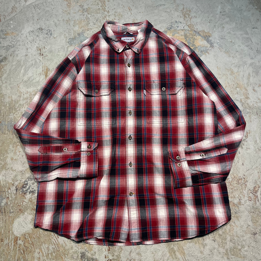 #4368 古着 Carhartt/カーハート/Long Sleeve Button Down Shirt/長袖ボタンダウンシャツ/チェック柄/RELAXED  FIT/リラックスドフィット/サイズXL