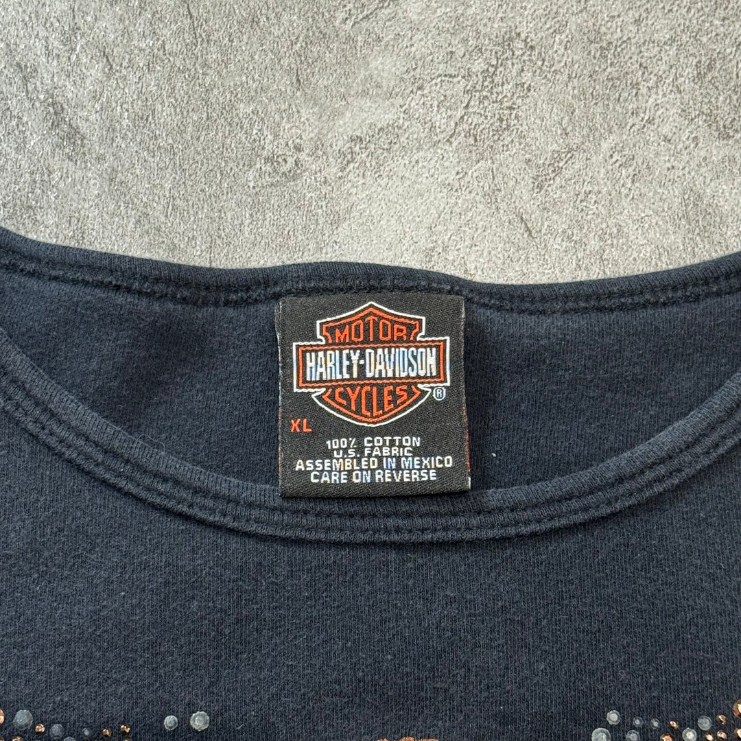 古着 Harley-Davidson ハーレーダビッドソン プリントTシャツ レディース Y2K サイズXL