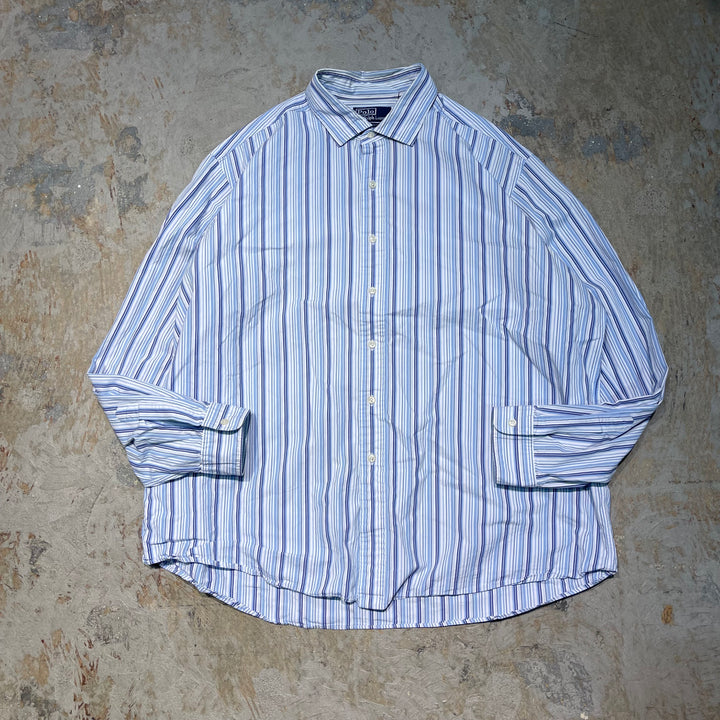 #4390 古着 Ralph Lauren/ラルフローレン/Long Sleeve Shirt/長袖シャツ/Stripe/ストライプ/WESTERTON/サイズXXL