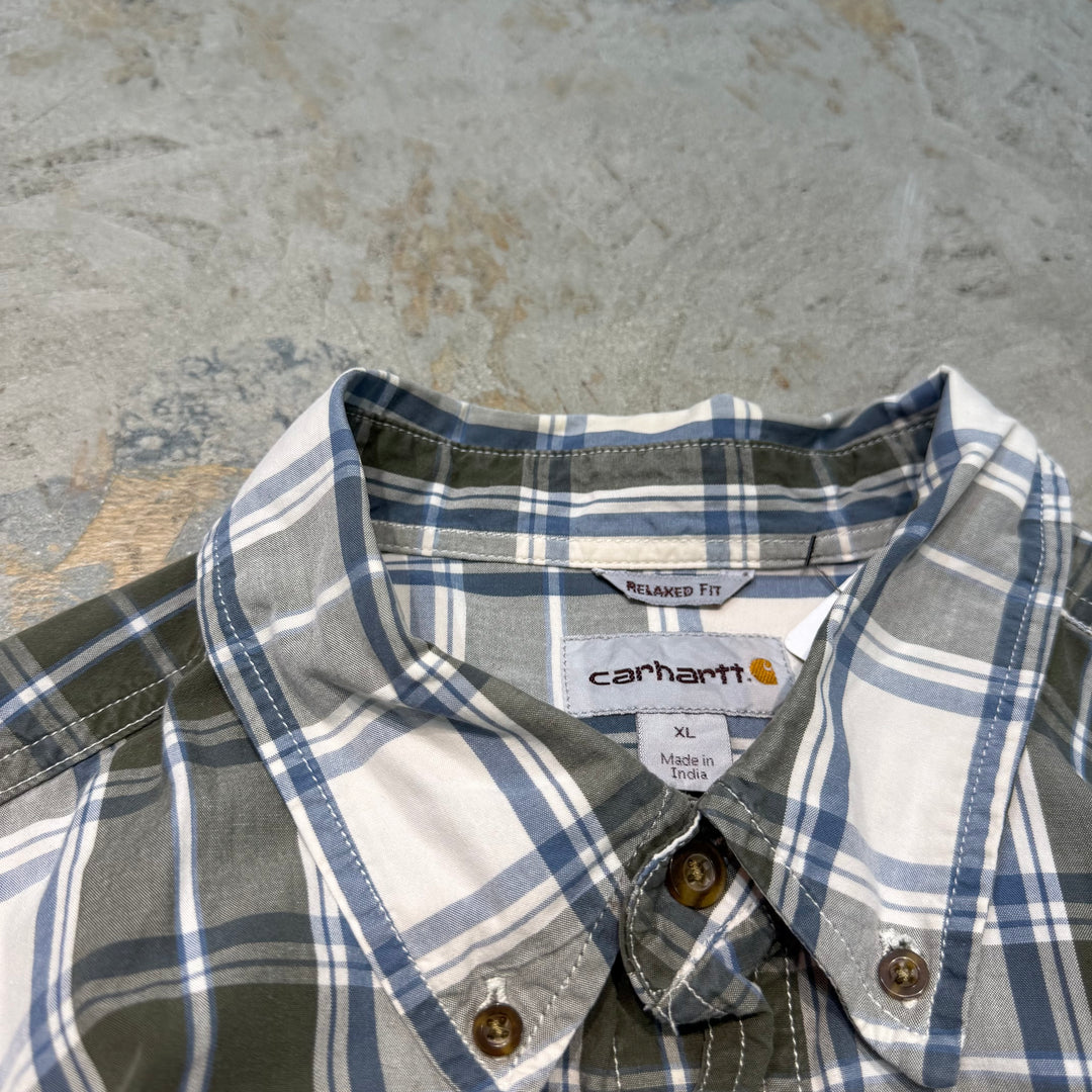 古着 carhartt/ カーハート/ ボタンダウン半袖シャツ/ チェック柄/ サイズXL