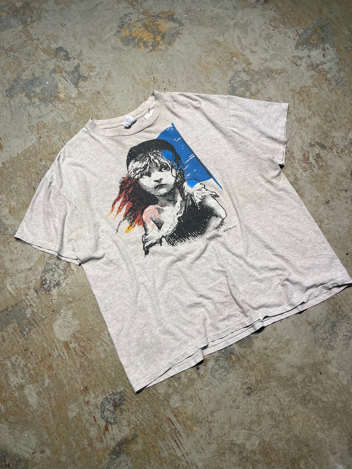 #MA109 古着 USA製 86s Les Miserables/レミゼラブル/ヴィンテージ シングルステッチ Tシャツ/サイズXL