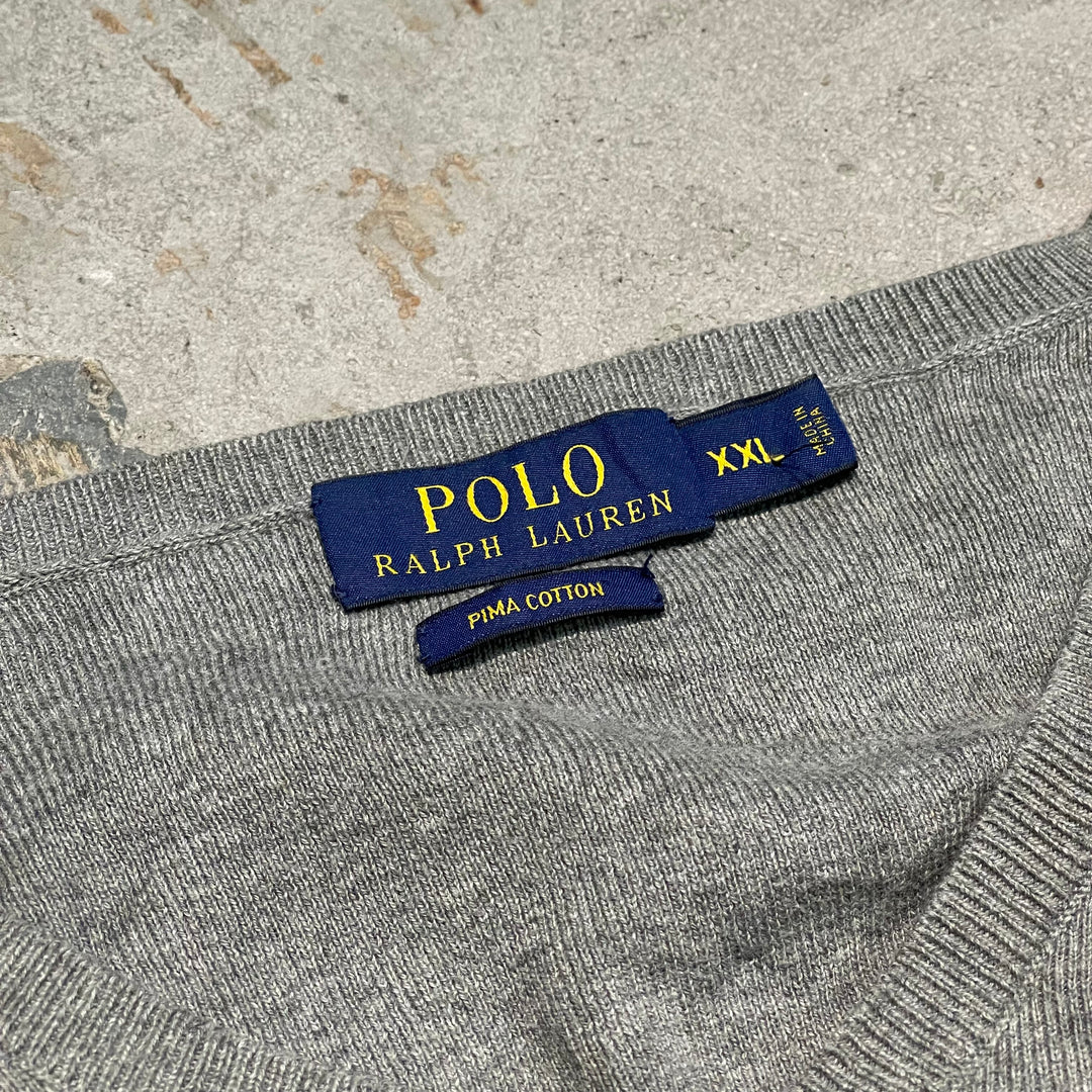 #3687古着/ラルフローレン/POLObyRalphLauren/コットンニット/Cottonknit/Ｖネック/サイズXXL