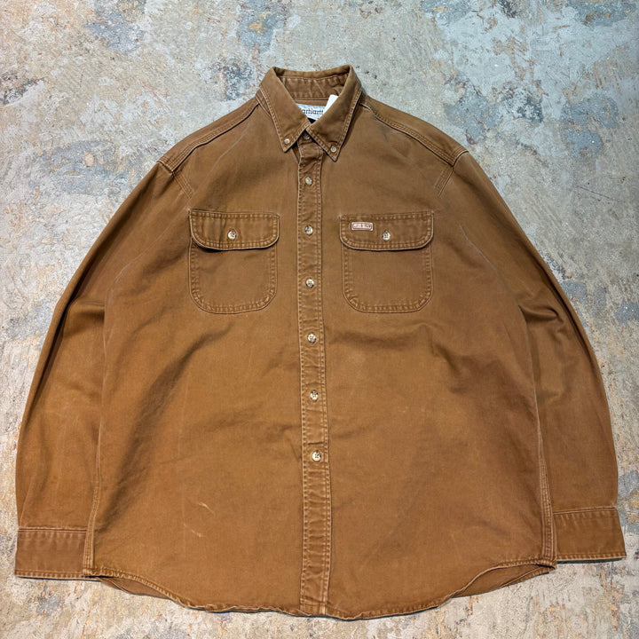 古着 carhartt/カーハート/ ボタンダウン長袖シャツ/ 無地/ サイズL