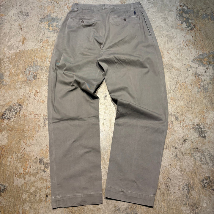 古着 90's〜 Ralph Lauren/ラルフローレン/ ツータックチノパンツ/ 実寸サイズ33×31
